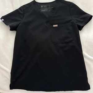 Black figs scrub top, size XS. Only worn once for pictures. In perfect condition